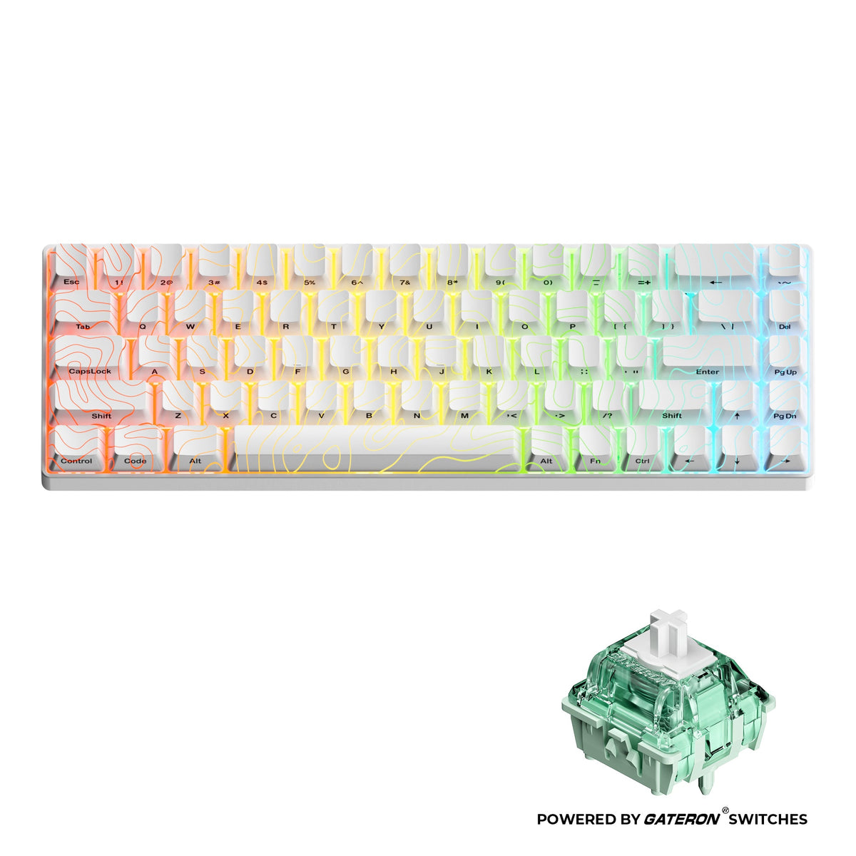 Teclado gaming XVX HE68 con efecto Hall, cables, disparo rápido y diseño magnético en color negro.