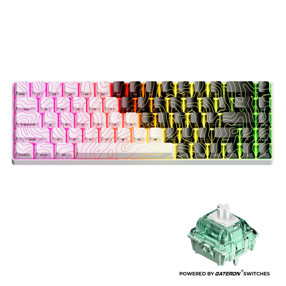 Teclado gaming XVX HE68 con efecto hall, disparo rápido y conexión por cable, con diseño magnético y teclas mecánicas.