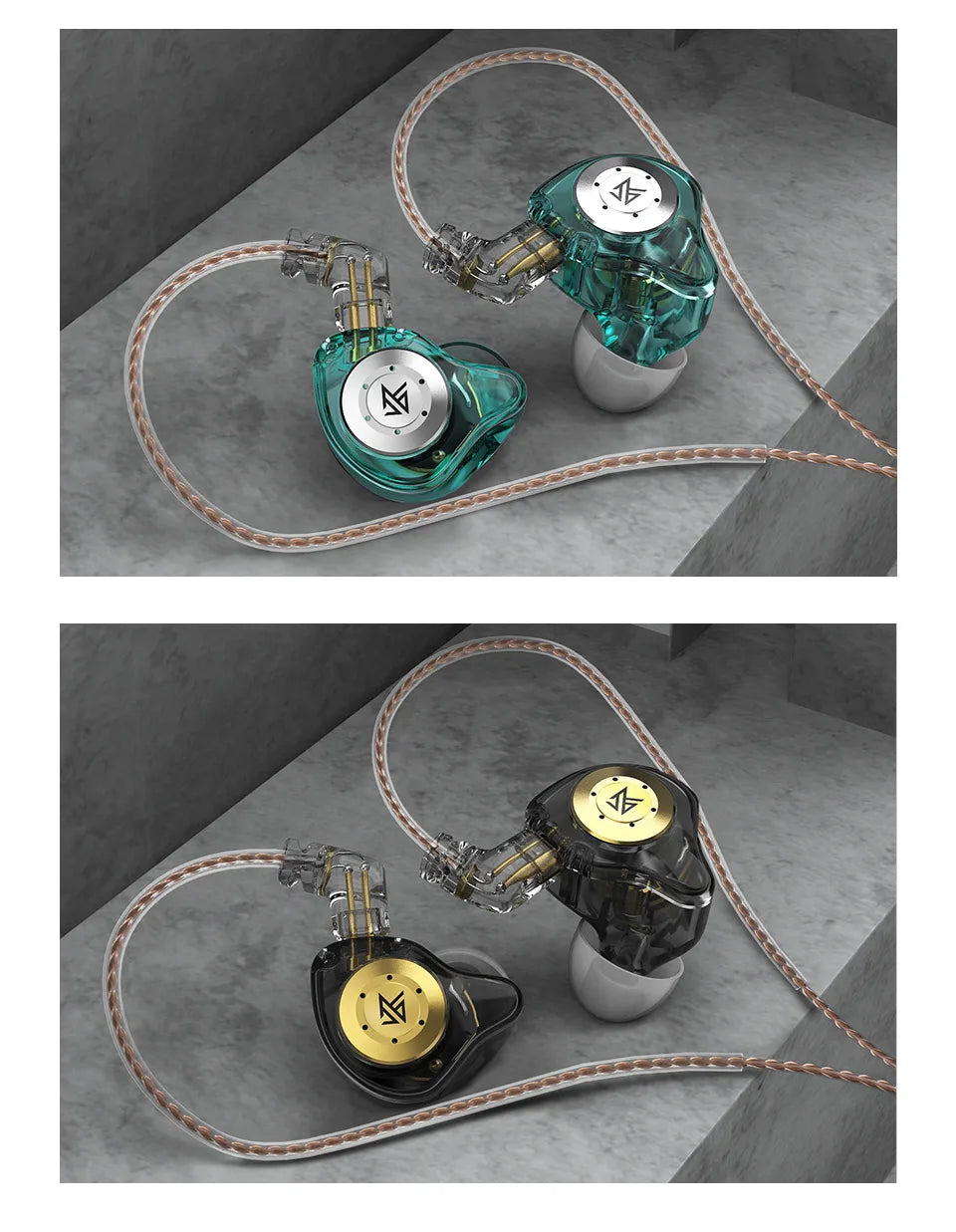 Auriculares KZ EDX Pro de Selvanelle con diseño intrauditivo, cableado, sonido HiFi, cancelación de ruido y bass profundo.