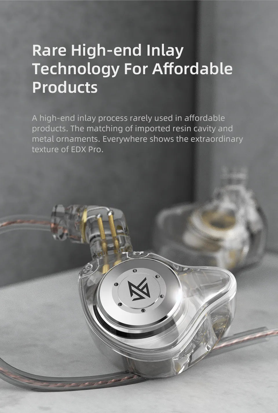 Auriculares KZ EDX Pro de Selvanelle en diadema con diseño en oído, sonido HiFi, cancelación de ruido y graves profundos.