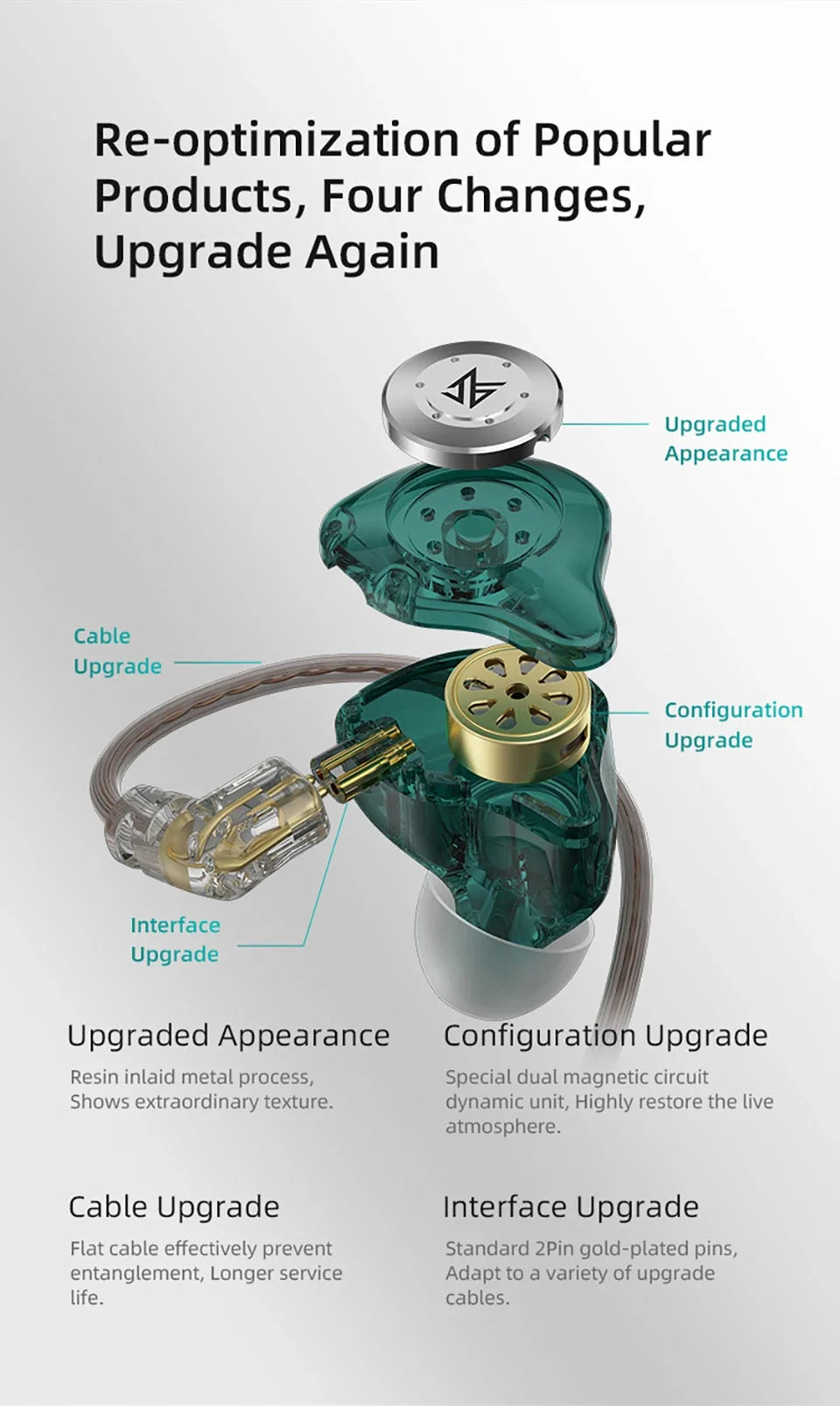 Auriculares intrauditivos KZ EDX Pro de Selvanelle con cables, diseño en negro, y control de bass, ideales para música y juegos.