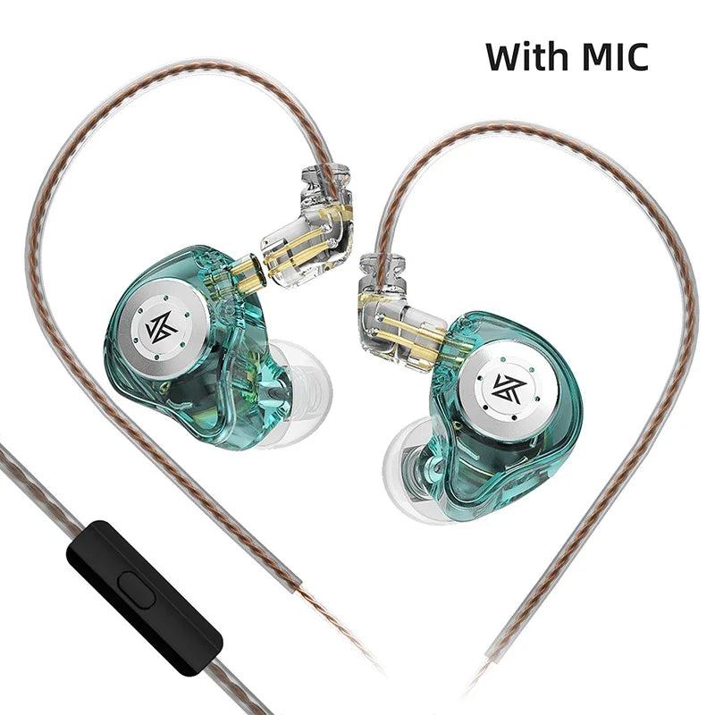 Auriculares in-ear KZ EDX Pro de Selvanelle con diseño dinámico, sonido HiFi, cancelación de ruido y bajos potentes.