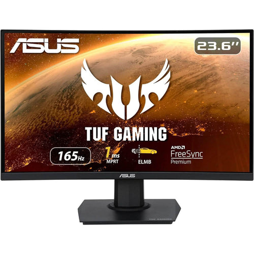 Monitor curvo ASUS TUF Gaming de 23.6" con resolución 1080P, en estado reacondicionado, para videojuegos y uso multimedia.
