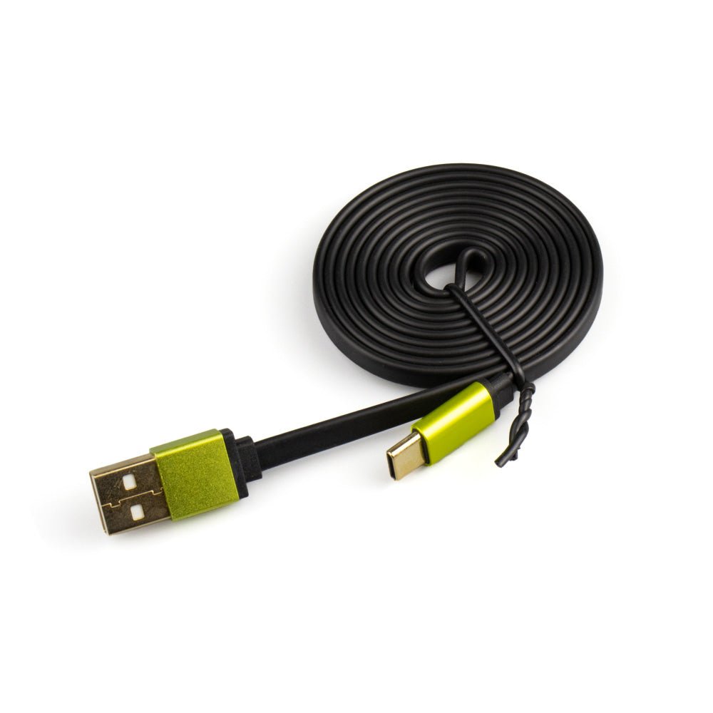 Cable USB-A 2.0 a Type-C de Battle Beaver Customs para carga y datos, visible en la imagen con conectores en ambos extremos.